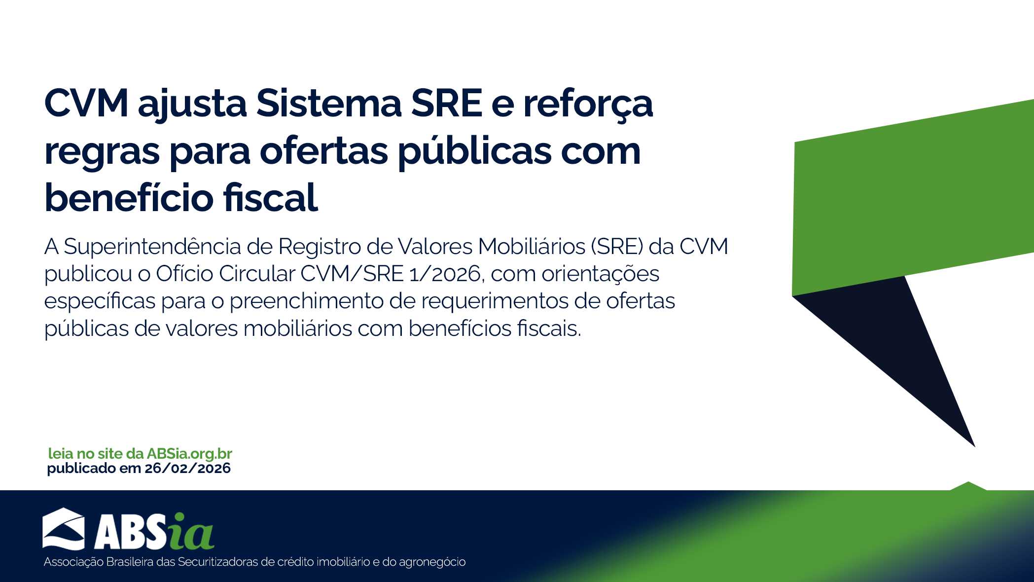 Ofertas incentivadas: novas exigências da CVM para preenchimento no Sistema SRE a partir de 2/3/2026